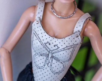 Handmade 1/6 Scale Leather Bodice & Tiered Skirt – Fashion Doll Clothes