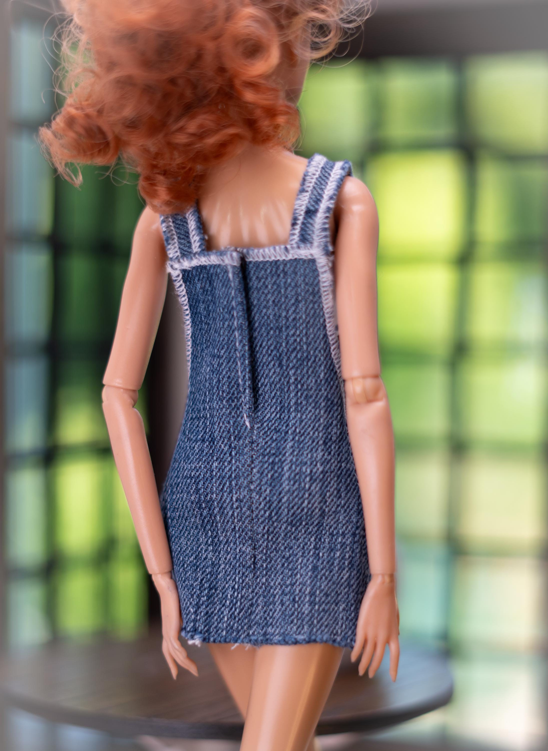 Handmade Denim Mini Overall Dress  11.5" Fashion Doll Clothes. - Etsy