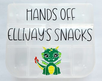 personalized Snackle box, travel snack box, snack box for kids, charcuterie container, airplane snacks, gifts for kids, to go box