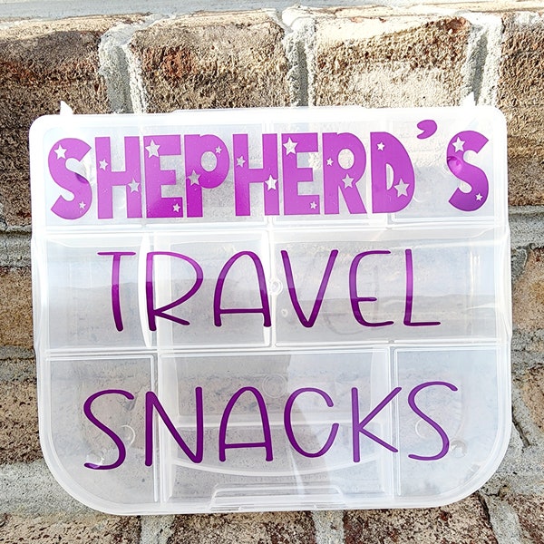 personalized Snackle box, travel snack box, snack box for kids, charcuterie container, airplane snacks, gifts for kids, to go box