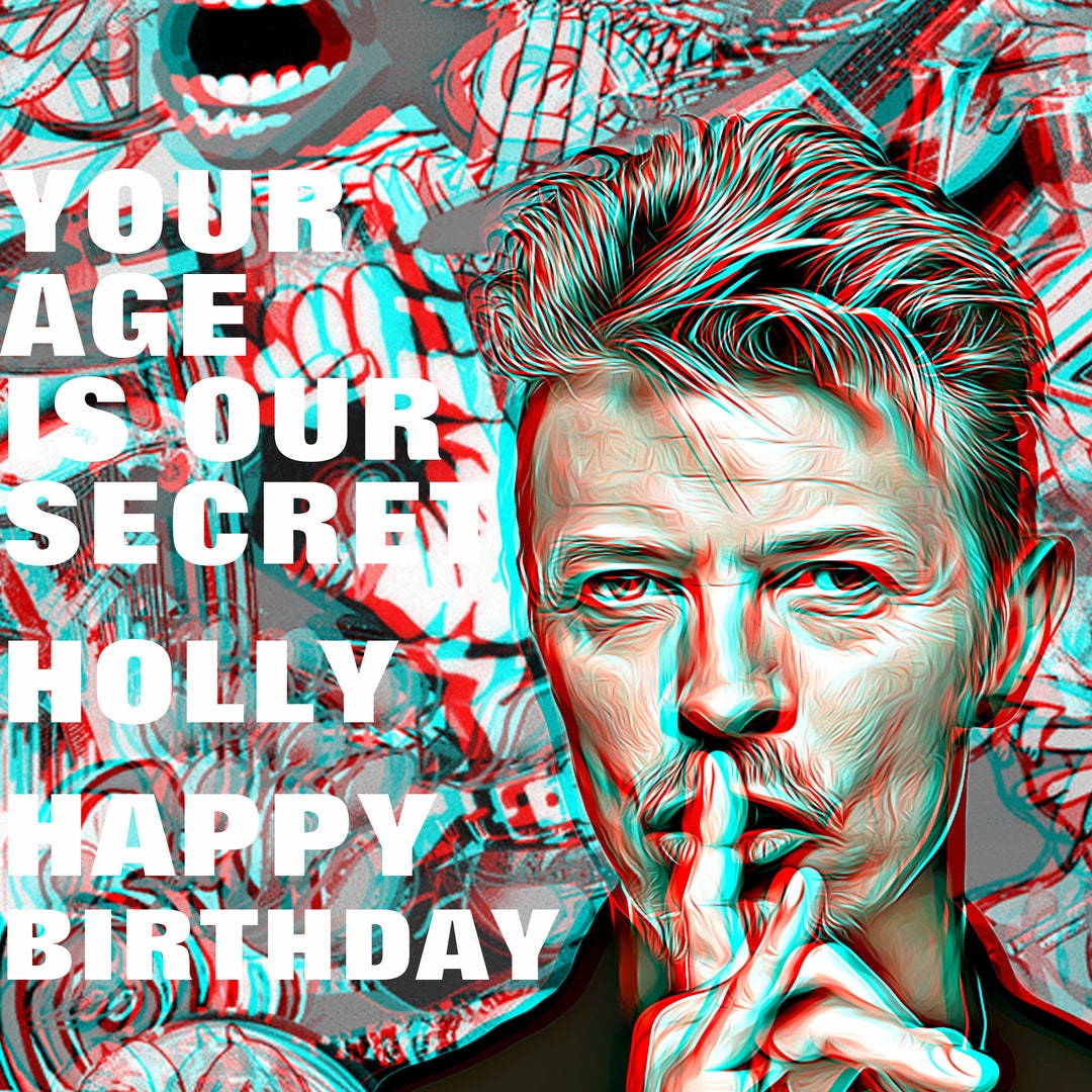 Personalised David Bowie Birthday Card. Awesome 3D Anaglyph - Etsy UK