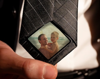 Photo Tie Patch, Custom Tie Picture Patch, Father of the Bride Gift, Wedding Gifts for Dad, Father of the Groom, Peel & Stick Patch for Ties