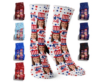 4th of July Photo Socks, Independence Day Gifts, Personalized Photo Socks, Custom Picture Socks, Memorial Day, Independence Day