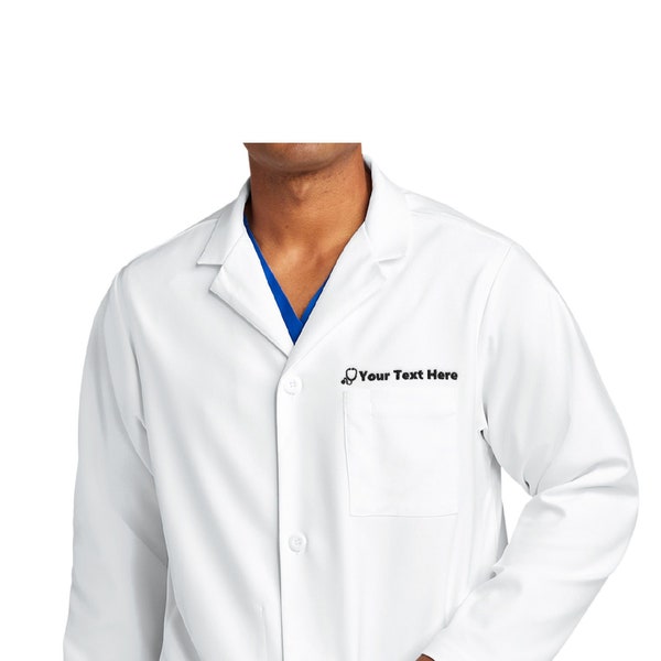 Custom Lab Coat, Embroidered Medical Lab Coat, Personalized Lab Coat, Lab Coat with Business and Name, Title, Logo, Custom White Lab Coat