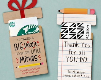 Teacher Gift Card Holder, Teacher Gift, Teacher Appreciation Week, Teacher Keepsake, Gift for Teacher, Teacher Thank You Gift