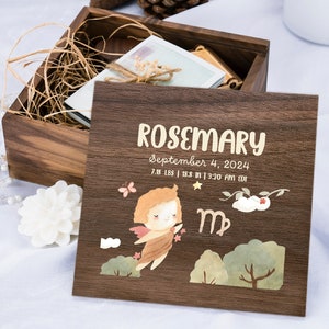 Newborn Horoscope Memory Box, Personalized Baby Keepsake Box, Unique Gift for New Baby, Baby Memory Box, Memory Gift Box for Baby Boy, Girl