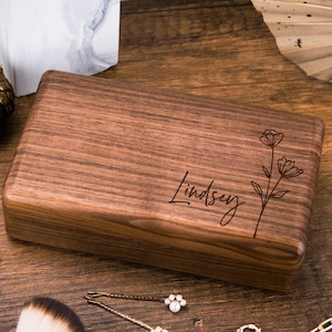 Jewelry Box Personalized Wood Engraved, Personalized Gifts for Her Birthday, Gifts for Women, Wedding Gifts for Bride, Anniversary Gifts