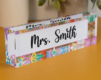 Teacher Gift, Personalized Teacher Desk Name Plate, Teacher Appreciation Gift, Custom Teacher Desk Name Plate Plaque, Name Plate For Desk
