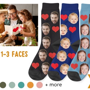 Fathers Day Gifts, Personalized Gifts for Dad, Custom Face Socks, Fathers Day Gift for Dad, Socks with Faces, Personalized Socks, Dad Socks