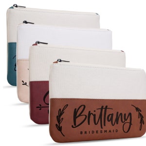 Makeup Bag Personalized, Custom Bridesmaid Makeup Bag, Make Up Bag for Women, Bridesmaid Gifts, Gifts for Her, Gifts for Her