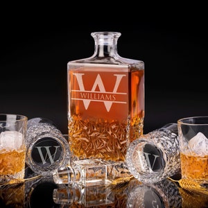 Anniversary Gifts for Husband, Boyfriend Gifts, Personalized Whiskey Decanter Set, Gifts for Men, Wedding Gifts, Anniversary