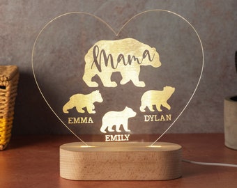 Mothers Day Gifts from Daughter, Mothers Day Gifts, Personalized Gifts for Mom, Custom Night Light, Mama Bear Gift, Gifts for Grandma, Nana