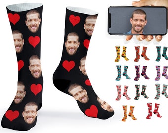 Customized face Socks, Put Any Faces On socks, Custom Sock with text,, Funny faces on Socks, gift for dad/grandpa, Valentine's Day