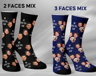 Custom Face Socks, Personalized Socks, Funny Face Socks, Personalized Gifts for Men, Funny Dad Gifts, Birthday Gifts for Him