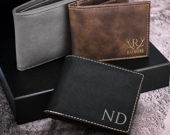 Men's Wallet, Personalized Gifts for Him, Custom Monogrammed Wallet, Personalized Wallet, Engraved Wallet, Gift For Him, Husband, Groomsman