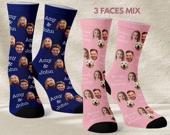 Customized Face Socks, Custom Sock with Text, Funny Faces On Socks, Gift for Dad Grandpa, Custom Face Socks, Father’s Day Gifts for Dad