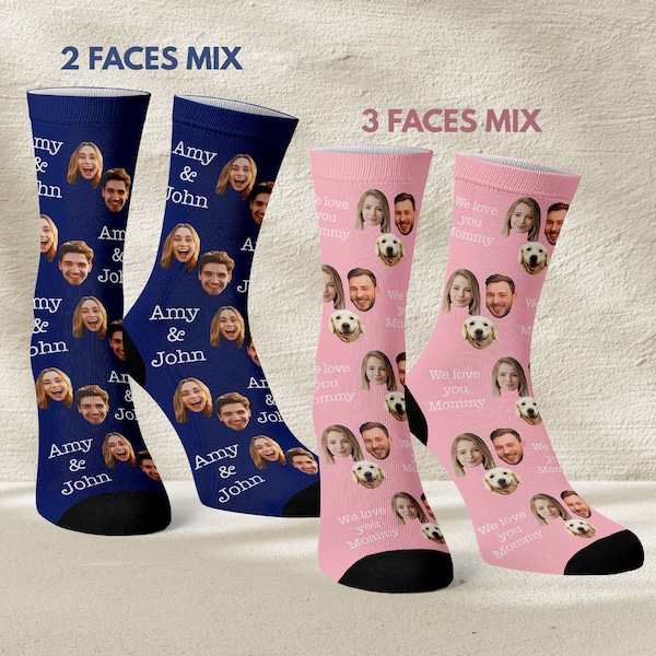 Personalized Socks with Faces, Custom Face Socks, Face on socks, Birthday Gifts for Him, Personalized Gifts for Men, Mother's Day Gifts