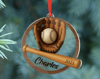 Personalized Baseball Ornament, Custom Sport Ornament Christmas, Baseball Player Ornament, Football Ornament, Sports Ornament