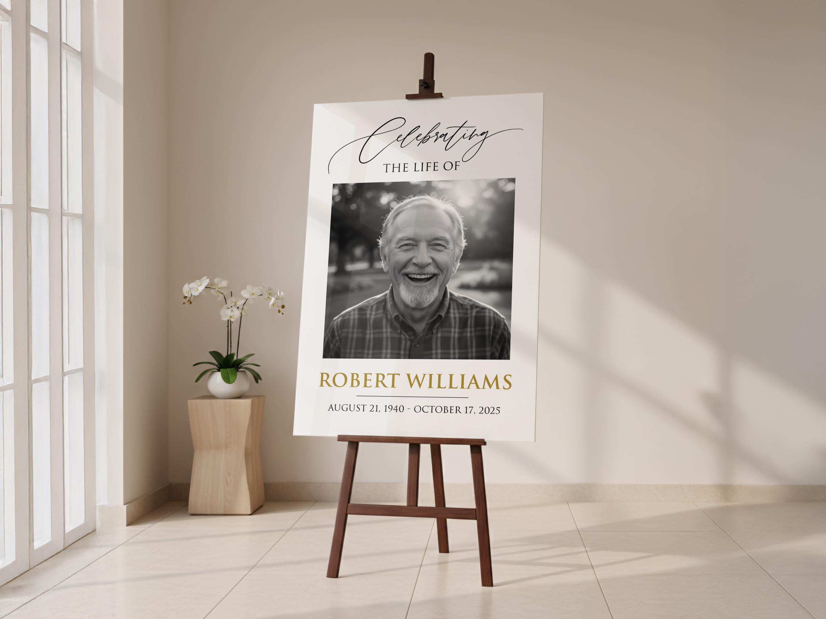 Custom Funeral Welcome Sign, Memorial Welcome Sign, Personalized
