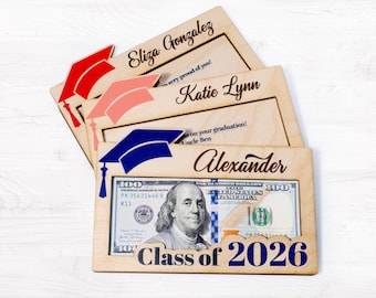 Class of 2026 Gift, Personalized Graduation Money Holder, Graduation Cash Holder, Gift for Graduate Student, High School Senior Gift