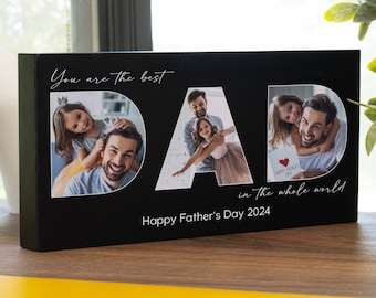 Personalized Gifts for Dad, Custom Dad Wood Block Sign, Fathers Day Gifts, Dad Sign, Dad Gifts from Kids, Daughter Gift Father