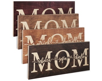Mom Wood Sign, Mother's Day Gifts from Daughter, Gifts for Mom Personalized, Custom Mom Sign, Wooden Mom Sign, Mom Gifts from KIds