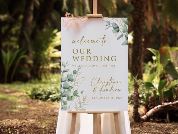 Classic Wedding Sign, Minimalist Wedding Sign, Custom Wedding Print, Welcome Wedding, Wedding Decoration, Personalized Wedding Sign