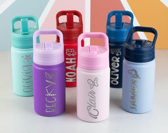 Personalized Kid Water Bottle, Back to School Gifts for Kids, Custom Laser Engraved Bottles, Kids School Gift, Personalized Water Bottle