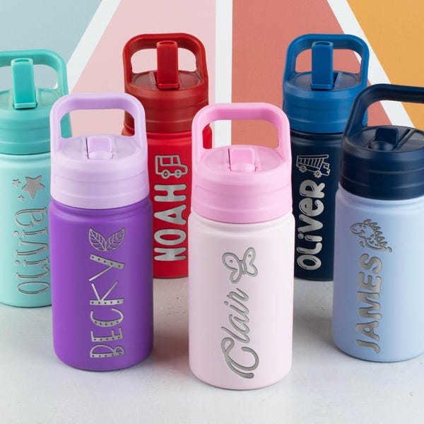 Personalized Kid Water Bottle, Back to School Gifts for Kids Bottle, Custom Laser Engraved Bottles, Kids School Gift, Water Bottle