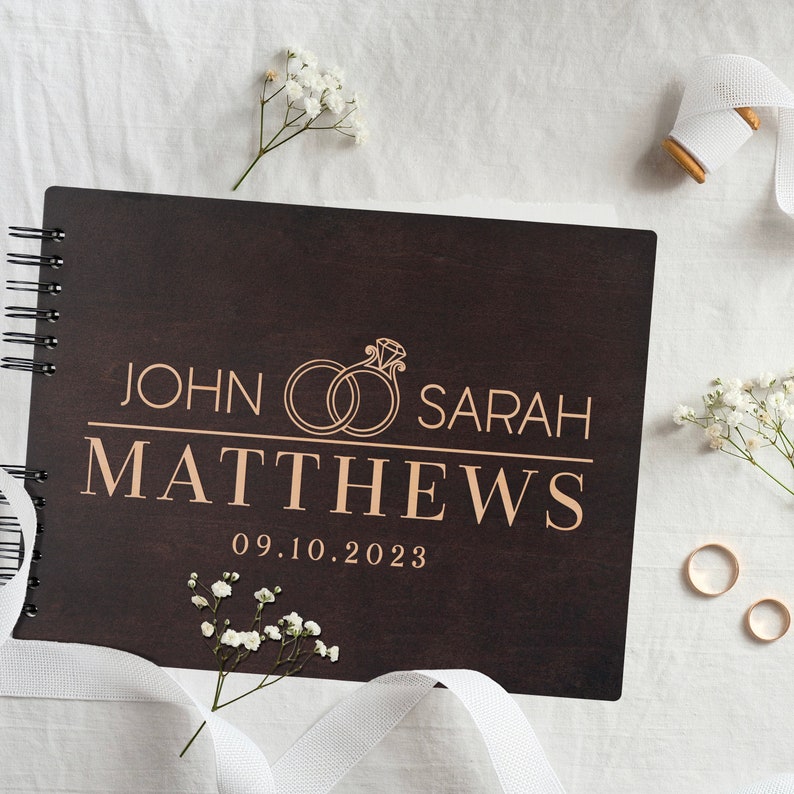 Wedding Guestbook, Personalized Wooden Guest book Perfect for Wedding, Photobooth, Photo Album, Wedding Album, Wedding Gifts for Couple image 8