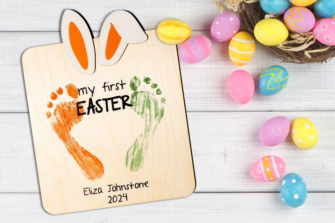 First Easter Signs My First Easter Sign, Some Bunny Loves You, Kids Milestones, Footprint ...