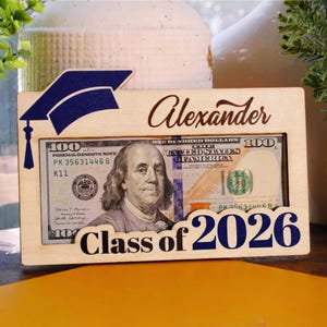Graduation Money Holder Personalized, Graduation Gift, Class of 2026, High School Graduation, Gift for Graduates, High School Senior image 1