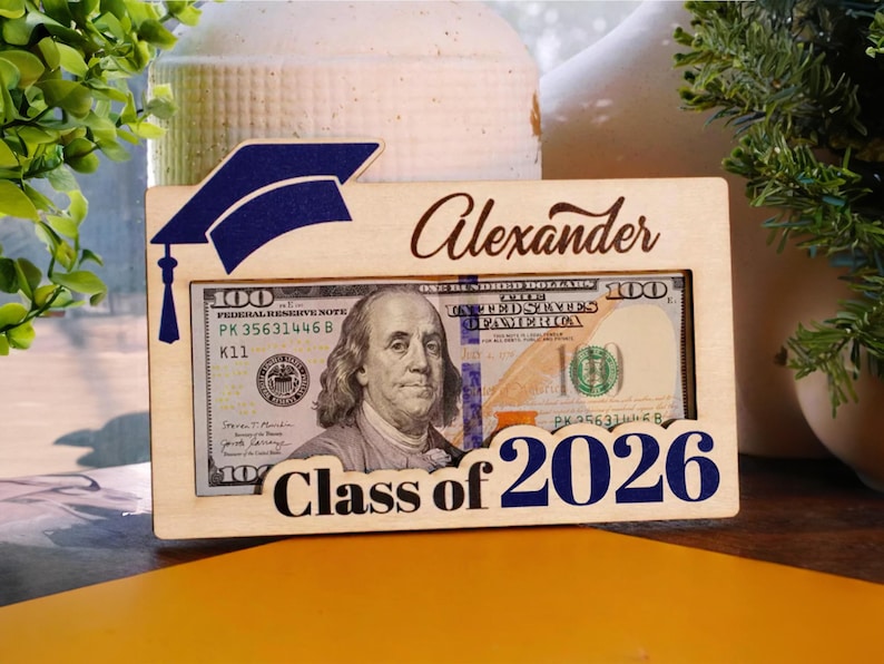 Graduation Money Holder Personalized, Graduation Gift, Class of 2026, High School Graduation, Gift for Graduates, High School Senior image 1