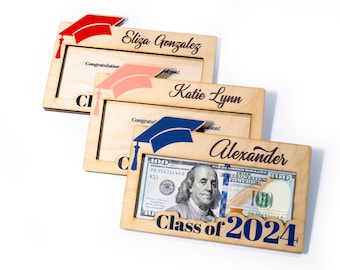 Class of 2024 Gift, Personalized Graduation Money Holder, Graduation Cash Holder, Gift for Graduate Student, High School Senior Gift