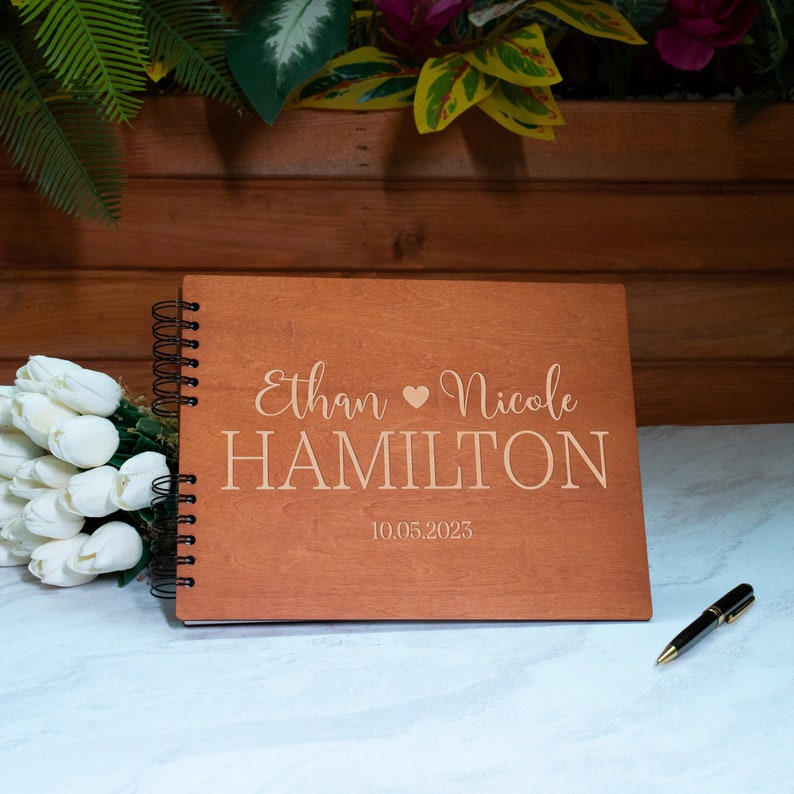 Wedding Guestbook, Personalized Wooden Guest book Perfect for Wedding, Photobooth, Photo Album, Wedding Album, Wedding Gifts for Couple image 1