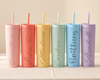 Bridesmaid Gifts, Personalized Name Tumbler with Straw, Bridesmaid Proposal Name Cup, Bachelorette Gifts, Bridesmaid Wedding Gifts