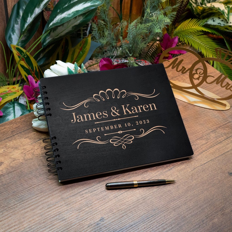 Wedding Guestbook, Personalized Wooden Guest book Perfect for Wedding, Photobooth, Photo Album, Wedding Album, Wedding Gifts for Couple image 6