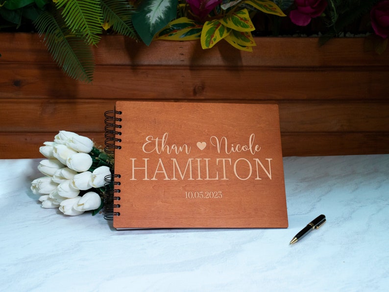 Wedding Guestbook, Personalized Wooden Guest book Perfect for Wedding, Photobooth, Photo Album, Wedding Album, Wedding Gifts for Couple image 7