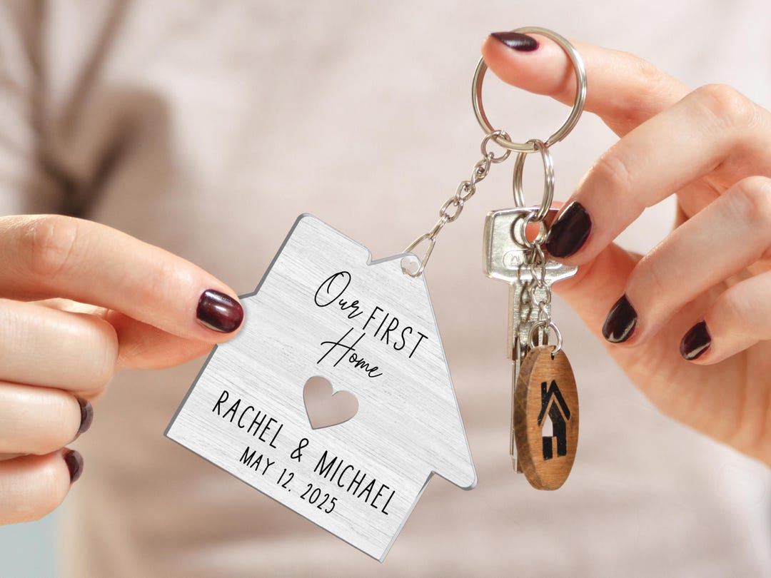Fisrt Home Key Rings Our First Home Keychain, First House Gift for Couple, Custom New Home ...