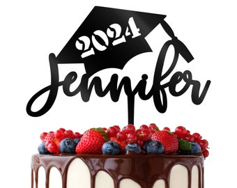 Graduation Cap Cake Topper - Graduation Decoration 2024 Cake Topper, Graduation Gift for Her, College Graduation Cake Topper Glitter