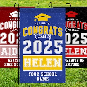Custom Graduation Flag, Graduation Garden Flag, Graduate Yard Sign, Class of 2025 Yard Sign, College Grad Flag, University Grad Flag