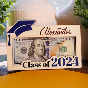 Graduation Money Holder Personalized, Graduation Gift, Class of 2024, High School Graduation, Gift for Graduates, High School Senior image 1