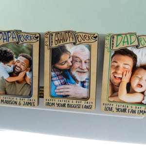Custom Photo Car Visor Clip, Best Dad Ever Personalized Picture Frame, Dad Photo Magnet, Gift for Dad from Son, Drive Safe Gift, Papa Gift