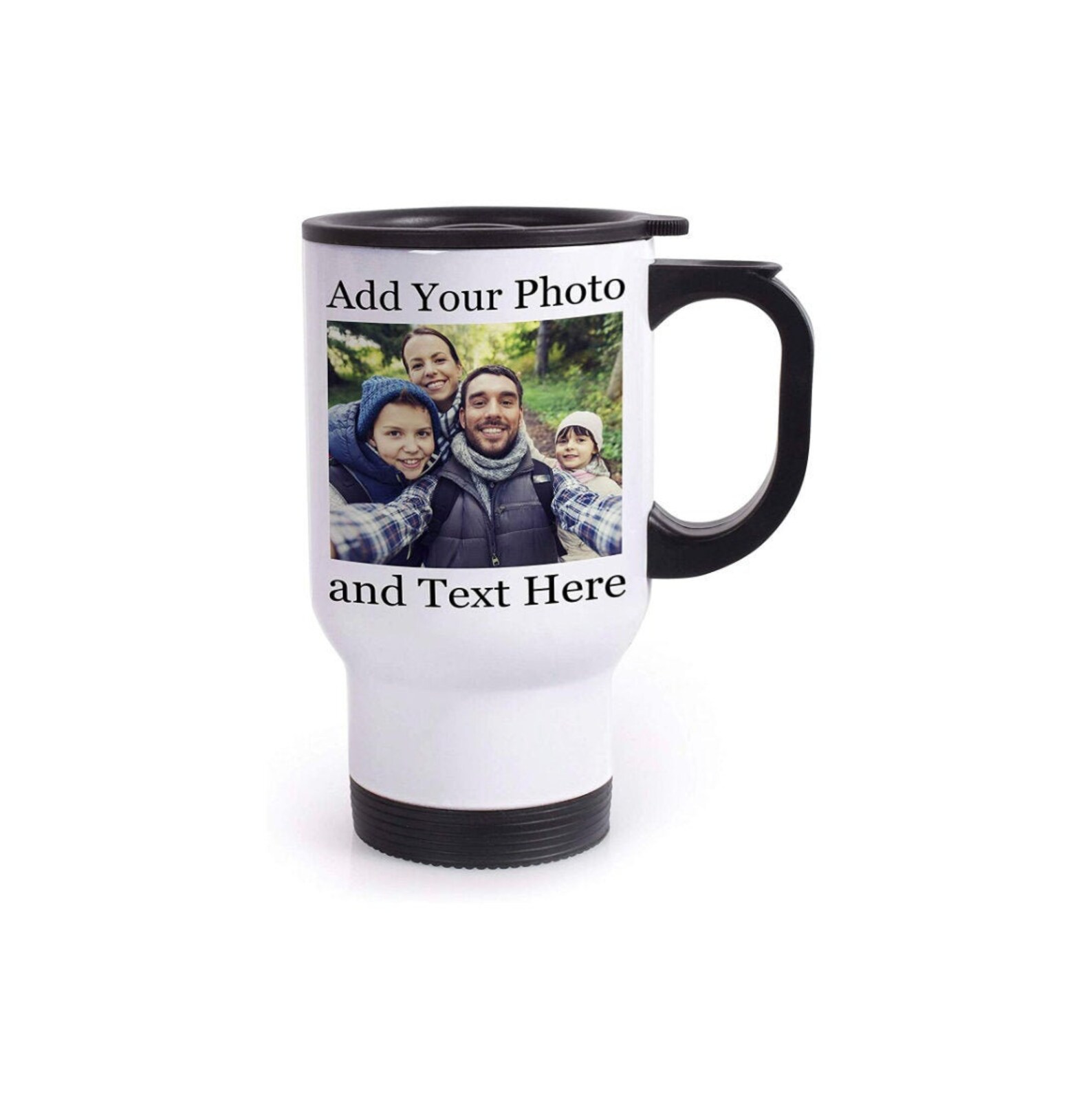 Personalized Photo Travel Mug With Handle Custom Coffee Etsy