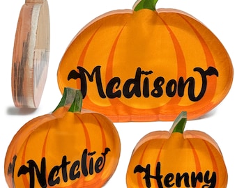 Personalized Pumpkin Halloween Decor Thanksgiving Place Card Fall Decor Pumpkin Home Decor Pumpkin Gift Fall Decoration