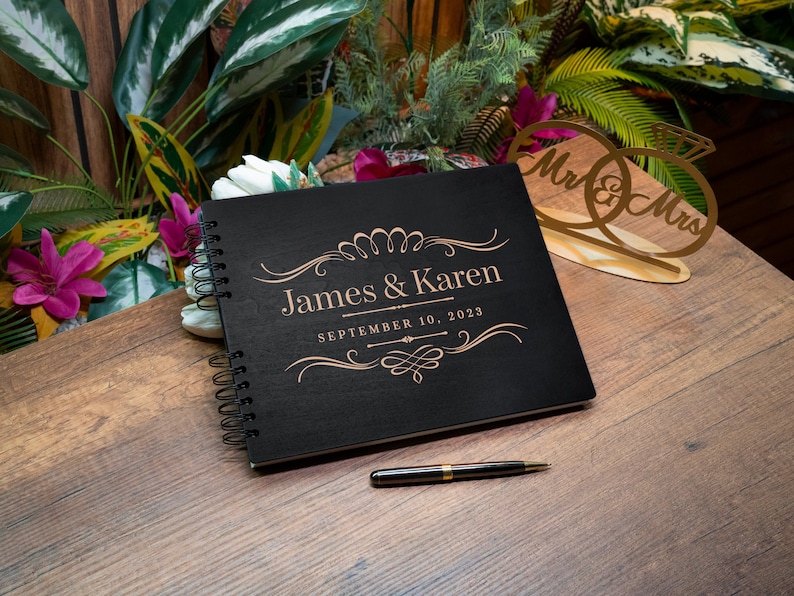 Wedding Guestbook, Personalized Wooden Guest book Perfect for Wedding, Photobooth, Photo Album, Wedding Album, Wedding Gifts for Couple image 9