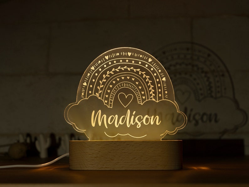 Kid Night Light with Name, Baby Night Light Personalized Nursery Gift, Custom Night Light, Baby Shower Gift, Newborn Gift, 1st Birthday Gift bild 4