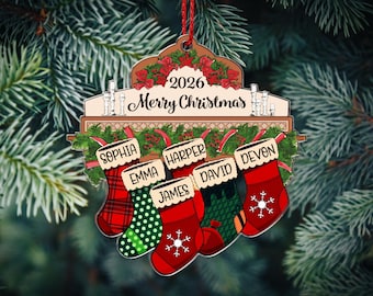 Personalized Family Christmas Ornament, Christmas Tree Ornament with Family Names, Christmas Tree Name Ornament 2026, Family Name Ornament