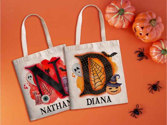 Halloween Tote Bag Personalized, Personalized Trick or Treat Bag, Halloween Bags for Kids, Halloween Gift, Halloween Unique, Gift for Kids