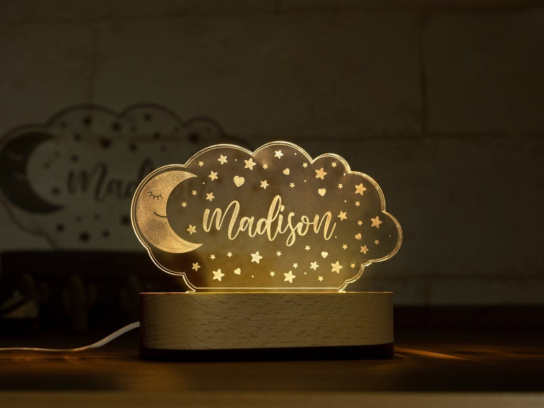 Kid Night Light with Name, Baby Night Light Personalized Nursery Gift, Custom Night Light, Baby Shower Gift, Newborn Gift, 1st Birthday Gift bild 1